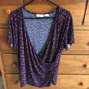 Short sleeve wrap blouse